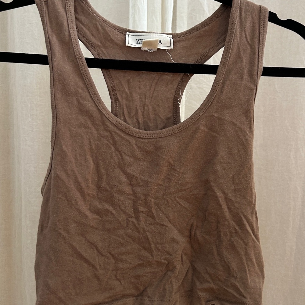 Brown Sleeveless Tank Top